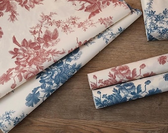 Chinoiserie Tissue Paper, Vintage Floral Gift Wrap Sheets, 50 x 76 cm