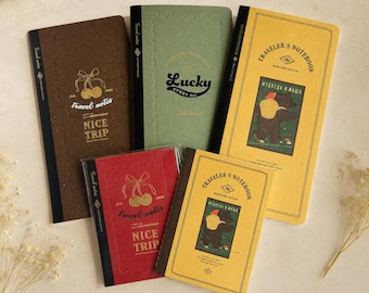 Inserto para cuaderno de viaje con diseño vintage, páginas en blanco o cuadriculadas, tamaño estándar y pasaporte, 30 hojas.