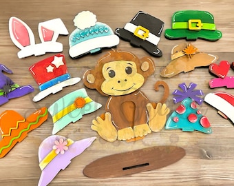 Monkey decorations, seasonal decor, cute monkey gift, monkey decor, monkey lover gift