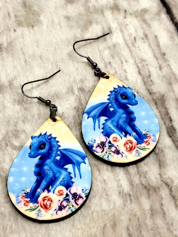 Cute dragon earrings deals