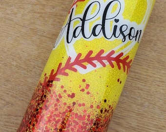 Customized Sport Straight Tumbler, Sport Mom Tumbler, Baseball Mom Tumbler, Sports Team Tumbler, Softball Tumbler