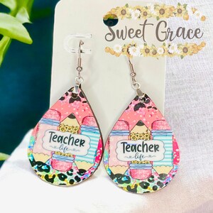 teacher, teacher gifts, teacher earrings, earrings, dangle earrings, back to school, teacher gift, teacher swag, teacher jewelry