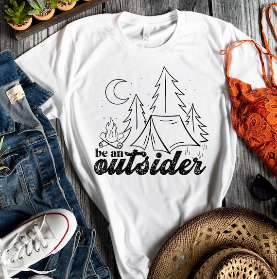 Be an Outsider Camping Scene T-shirt Cute Scene - Etsy