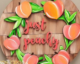 Peach Door Hanger, Door Hanger, Peach Sign, Summer Door Hanger, Peaches Door hanger
