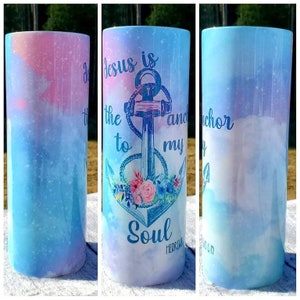 Jesus is my anchor to my soul tumbler, christian woman gift, colorful christian cups, cute anchor tumbler, pastel color tumbler