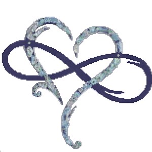 Infinity Heart Counted Cross Stitch Pattern