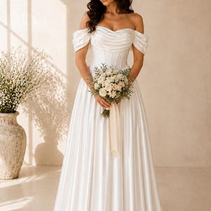 Destination wedding dress, corset bridal gown