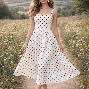 Polka Dots Dresses off Shoulder - Etsy