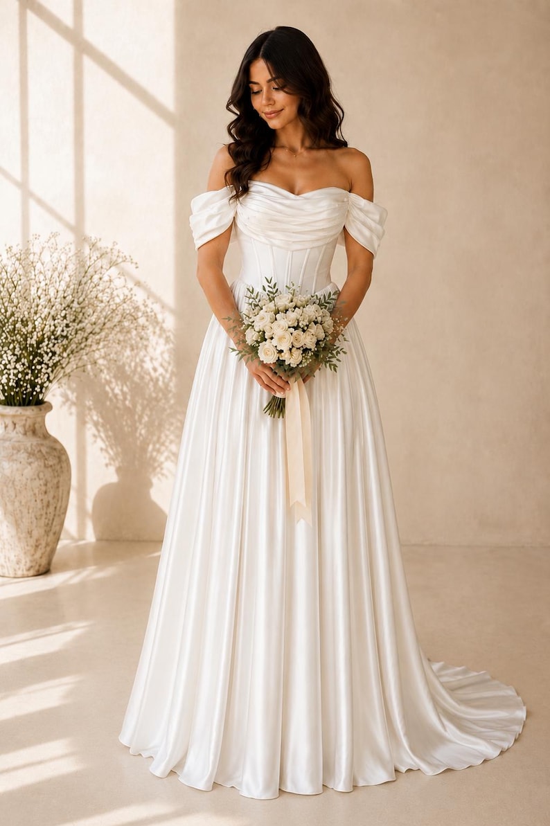 Destination wedding dress, corset bridal gown