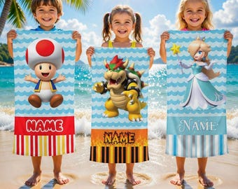 Telo mare personalizzato, telo piscina personalizzato, regalo per le vacanze estive dei bambini