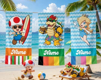 Telo mare personalizzato per bambini, telo piscina personalizzato, regalo per le vacanze estive dei bambini