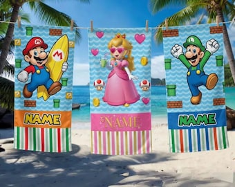 Telo mare personalizzato per bambini, telo piscina personalizzato per bambini, regalo estivo da spiaggia per bambini