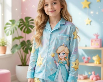 Set pigiama Rosalina per bambine, abbigliamento da notte per bambini, grazioso pigiama a tema galassia, regalo personalizzato
