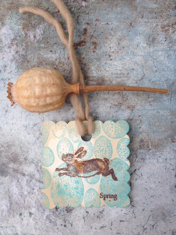 Items similar to Rustic Tea Stained Tags/Hare/Spring/Easter Gift Tags ...