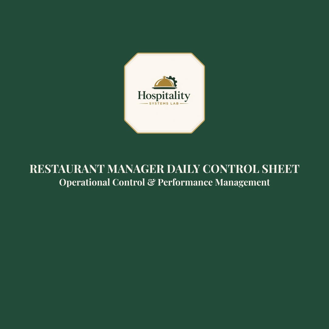 Daily Control. Register Restaurant Manager Daily Control Sheet | Checklist Template ...