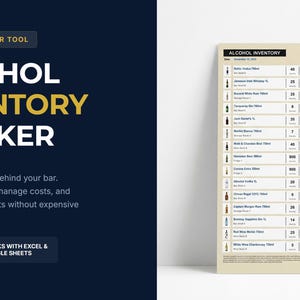 Alcohol Inventory Template Bar Inventory Spreadsheet Liquor Stock Tracker Restaurant Bar Log Beverage Inventory Checklist Google Sheets