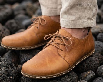 Zapatos descalzos para hombre, con conexión a tierra, minimalistas, hechos a mano.