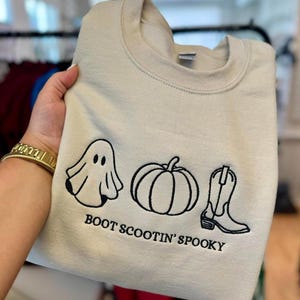 Fall Themed Boot Scootin Spooky Embroidery File DST File Only