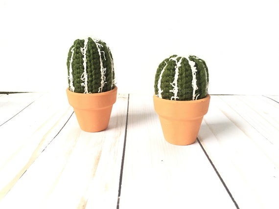 Crochet Cactus Pincushion Mini Cactus Amigurumi Desk Plant Etsy