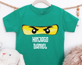 Custom Block Ninja Shirt, Birthday Ninja Shirt, Boys Ninja Birthday T-shirt, Girls Ninja Birthday Tee, Family Matching Blocks Birthday Shirt
