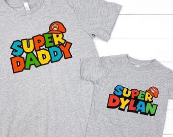 Custom Super Daddy Shirt, Funny Dad&Kids Shirt, Father'S Day Kids Shirt, Super Dad Shirt, Gamer Shirt, Fathers Day Gift For Dad