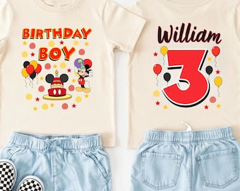 Custom Disney Birthday Boy Shirt, Birthday Boy Party Tee, Disney Birthday Party Shirt, Mickey Shirt, Birthday Boy Shirt, Toddler Boy Shirt