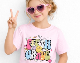 Fifth Grade Kids Shirt, 5th Grade Teacher Tee, First Day Of School, Bright Fun  5th Grade Teacher T-Shirt