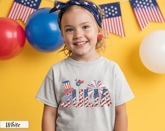 Personalized Fourth Of July Family Shirt, Patriotic Name Toddler Shirt, Independence Shirt For Kids, Custom USA Shirt, American Kids T-shirt