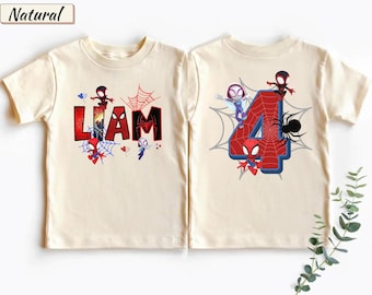 Spidey&His Amazing Friends Birthday Shirt, Marvel Custom Birthday Family Matching Tee, Ghost Spider Birthday Tee, Disney Family Trip Tee