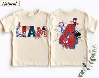 Spidey&His Amazing Friends Birthday Shirt, Marvel Custom Birthday Family Matching Tee, Ghost Spider Birthday Tee, Disney Family Trip Tee