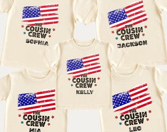 Personalized Cousin Crew Matching 4th of July Shirts, Custom The Cousin Crew Shirts, 4th Of July Youth Family Tees,American Kids Shirts Gift