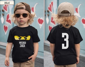 Custom Block Ninja Shirt, Birthday Ninja Shirt, Boys Ninja Birthday T-shirt, Girls Ninja Birthday Tee, Family Matching Blocks Birthday Shirt