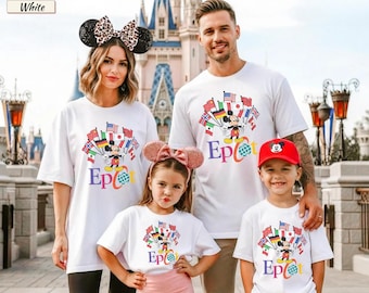 EPCOT Kids Shirt, Mickey Flags of Nations Vintage 90s Style WDW Kids Tee, Disney EPCOT World Tour, Family Trip Shirt
