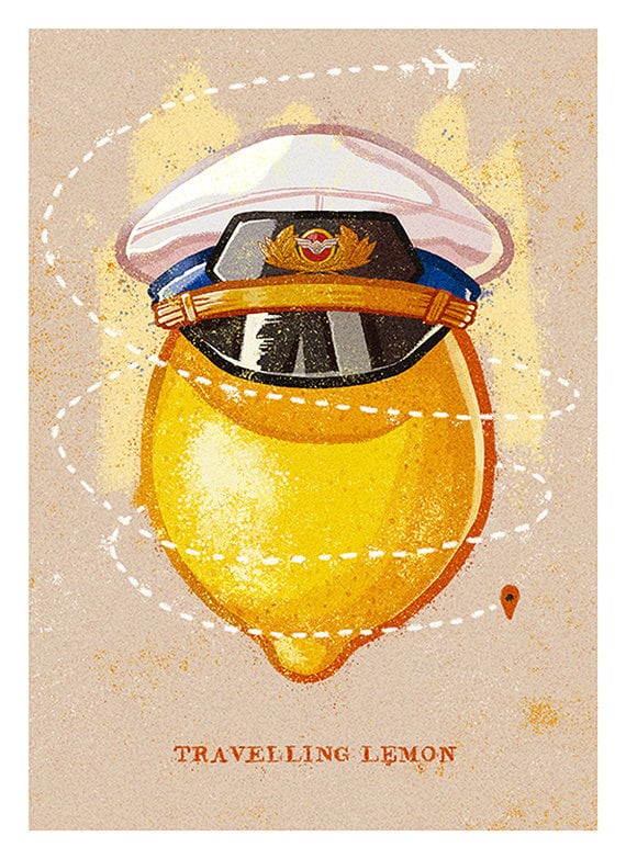 Cabin Pressure Travelling Lemon Prints Cards Etsy