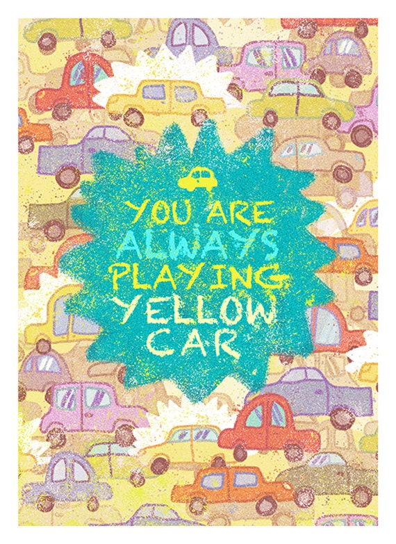 Cabin Pressure Yellow Car Prints Cards Etsy