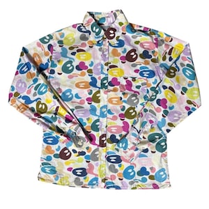Bape Baby Milo Multicolor Camo Long Sleeve Shirt – 00s Y2K Style, Size M