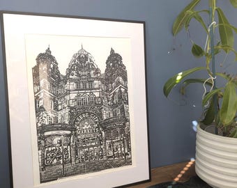 Impressions des marchés de Kirkgate - Gravure sur plaque solaire