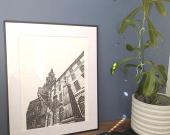 Gardiens de la mairie - Gravure sur plaque solaire