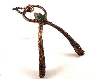 Labrodorite Copper Dark Art Bone Art Electroformed Jawbone Oddity Gemstone Real Bone Crystal Electroformed Bone Crystallized Bone