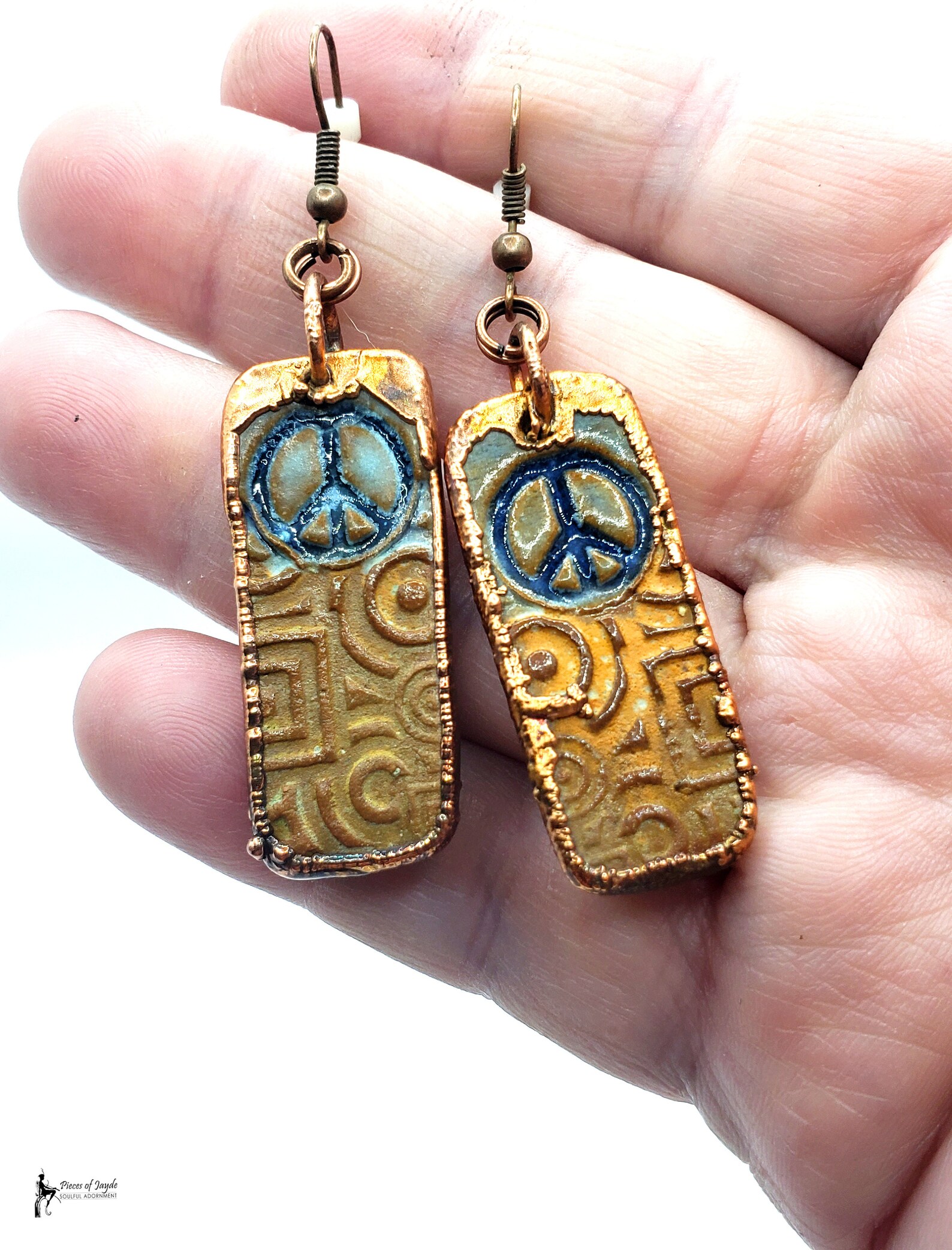 Hippie Earrings BOHO Earrings Peace Sign Earrings Hippie Etsy