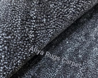 Hand-Tufted Wool Area Rug | Plush Charcoal Black New Zealand Carpet, Living room, Home Decor