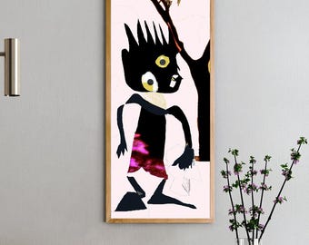 Mòstroso n° 003 – Peinture numérique originale, impression giclée, beaux-arts, art mural graffiti, signée à la main