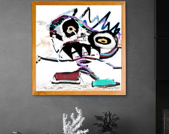 Mòstroso n° 007 – Peinture numérique originale, impression giclée, beaux-arts, art mural graffiti, signée à la main