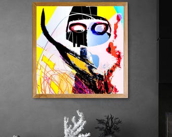 Mòstroso n° 008 – Peinture numérique originale, impression giclée, beaux-arts, art mural graffiti, signée à la main