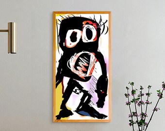 Mòstroso n° 063 – Peinture numérique originale, impression giclée, beaux-arts, art mural graffiti, signée à la main