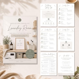 Laundry Room Declutter Checklist Printable | Home Organization Planner | Cleaning Checklist PDF | Organizing Guide | Digital Download