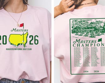 Sweat-shirt de golf Masters Augusta 2026, chemise de golf couleurs confort, t-shirt de fan de golfeur vintage, vêtement cadeau de golf classique