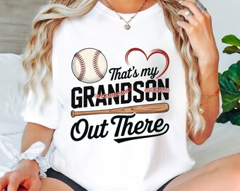 Chemise de grand-mère de baseball, t-shirt C'est mon petit-fils là-bas, vêtements Game Day