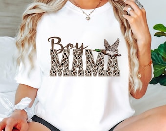 T-shirt camouflage Boy Mama, chemise maman garçon imprimé léopard, t-shirt maman tendance, cadeau pour maman