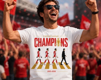 Arsenal Premier League Champions 2025/2026 Shirt, North London Winners Tee, Football Fan Gift Shirt